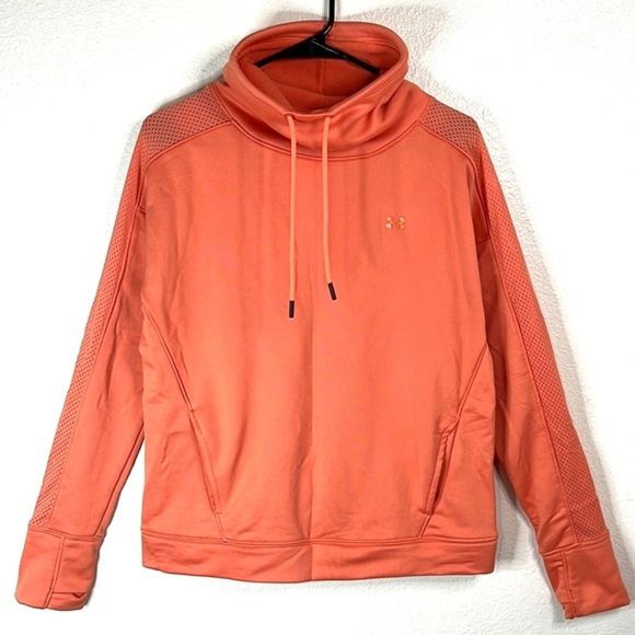 Under Armour Peach Tech Terry Funnel Neck Sweatshirt Size: M - Picture 1 of 8